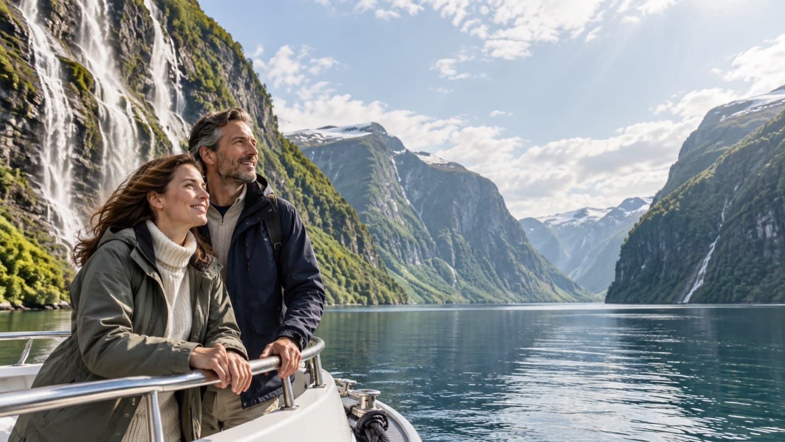 Paar entdeckt einen norwegischen Fjord